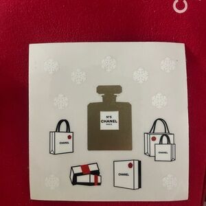 CHANEL White Sticker Sheet with Red Backing